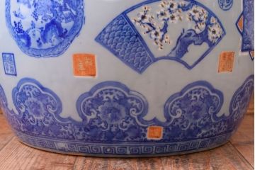 アンティーク雑貨　大正〜昭和初期　古民具・骨董　窓絵　印章　画章　アンティーク瀬戸火鉢