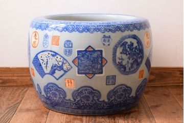 アンティーク雑貨　大正〜昭和初期　古民具・骨董　窓絵　印章　画章　アンティーク瀬戸火鉢