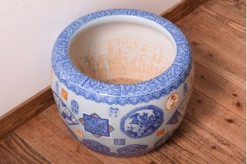 アンティーク雑貨　大正〜昭和初期　古民具・骨董　窓絵　印章　画章　アンティーク瀬戸火鉢