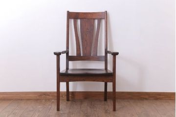 中古　美品　オークヴィレッジ　ナラ材　フォレストチェア(アームチェア)(定価12万8千円)(1)