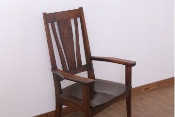 中古　美品　オークヴィレッジ　ナラ材　フォレストチェア(アームチェア)(定価12万8千円)(1)