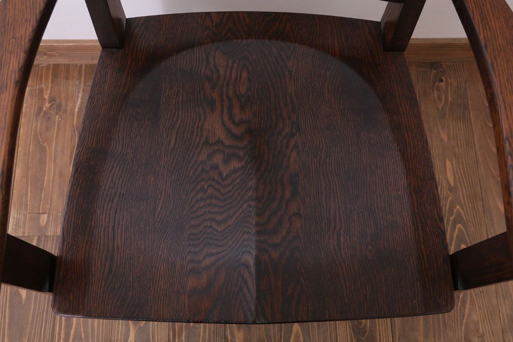 中古　美品　オークヴィレッジ　ナラ材　フォレストチェア(アームチェア)(定価12万8千円)(1)