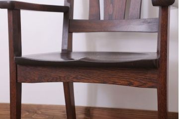 中古　美品　オークヴィレッジ　ナラ材　フォレストチェア(アームチェア)(定価12万8千円)(1)