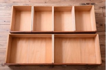 アンティーク家具　栗材天板のリメイク品　前面欅材の和製アンティークローボード(1)(ローチェスト)