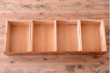 アンティーク家具　栗材天板のリメイク品　前面欅材の和製アンティークローボード(1)(ローチェスト)