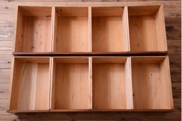 アンティーク家具　栗材天板のリメイク品　前面欅材の和製アンティークローボード(2)(ローチェスト)