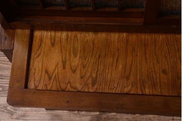 アンティーク家具　ダイヤガラス入り!作業台付き　古い木の和製アンティーク食器棚