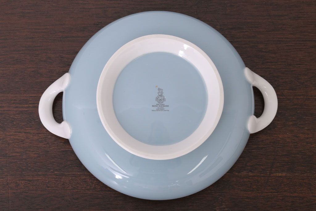 アンティーク雑貨　ROYAL DOULTON(ロイヤルドルトン)　ROSE ELEGANS(ローズ・エレガンス)　チュリーン(蓋付きの深皿)(洋食器)
