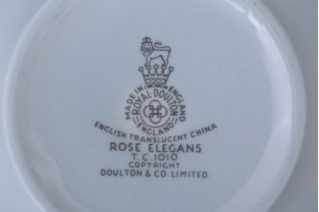 ROYAL DOULTON(ロイヤルドルトン)　ROSE ELEGANS(ローズ・エレガンス)　ティーポット・クリーマー・シュガー3点セット(洋食器)