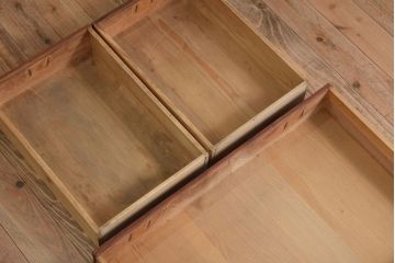 アンティーク家具　栗材天板のリメイク品!和製アンティークのカウンターテーブル(収納棚)