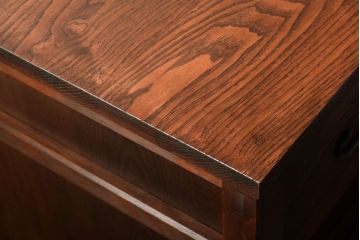 アンティーク家具　栗材天板のリメイク品!和製アンティークのカウンターテーブル(収納棚)
