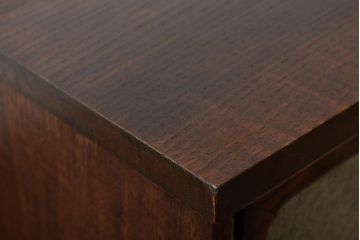 アンティーク家具　結霜ガラス　黒柿材と栗材!和製アンティークのローボード(戸棚)