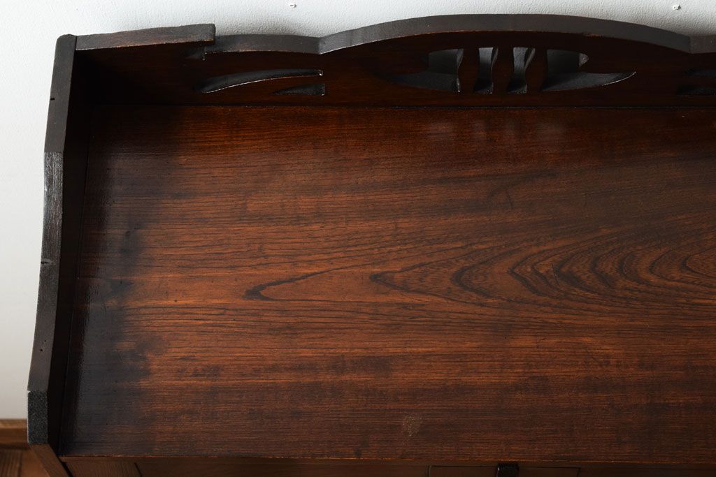 アンティーク家具　大正期　当時物色ガラス入りの高級品!和製アンティークの本箱(ブックケース)