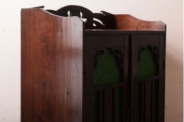 アンティーク家具　大正期　当時物色ガラス入りの高級品!和製アンティークの本箱(ブックケース)