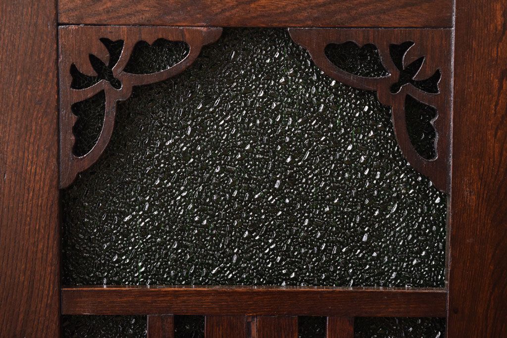 アンティーク家具　大正期　当時物色ガラス入りの高級品!和製アンティークの本箱(ブックケース)