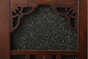 アンティーク家具　大正期　当時物色ガラス入りの高級品!和製アンティークの本箱(ブックケース)