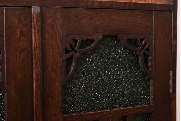 アンティーク家具　大正期　当時物色ガラス入りの高級品!和製アンティークの本箱(ブックケース)