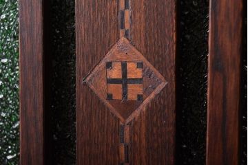 アンティーク家具　大正期　当時物色ガラス入りの高級品!和製アンティークの本箱(ブックケース)