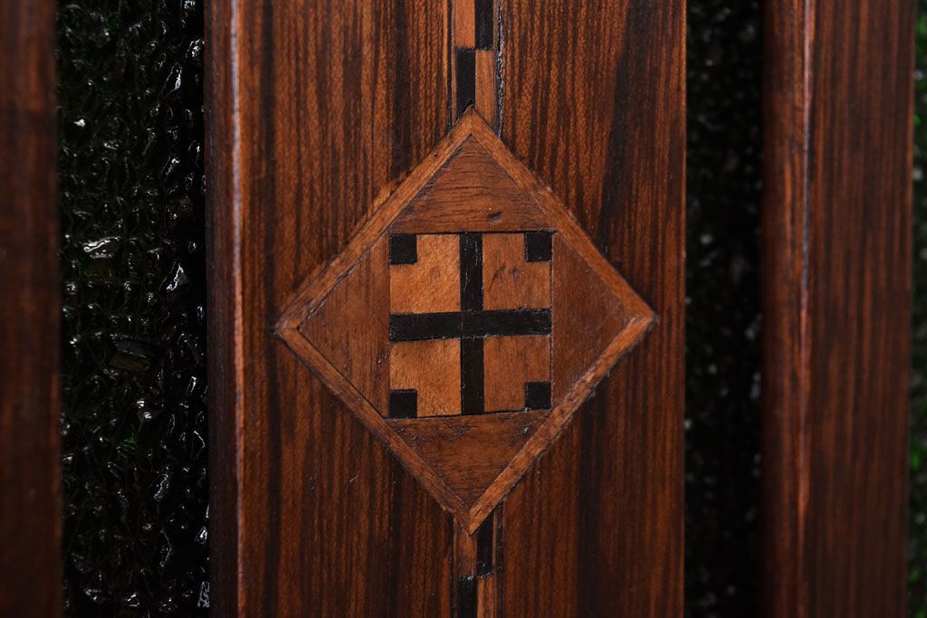 アンティーク家具　大正期　当時物色ガラス入りの高級品!和製アンティークの本箱(ブックケース)