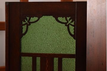 アンティーク家具　大正期　当時物色ガラス入りの高級品!和製アンティークの本箱(ブックケース)