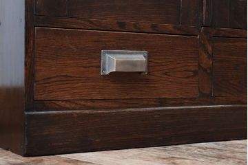 アンティーク家具　大正期　当時物色ガラス入りの高級品!和製アンティークの本箱(ブックケース)