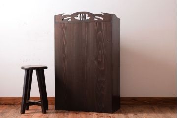 アンティーク家具　大正期　当時物色ガラス入りの高級品!和製アンティークの本箱(ブックケース)