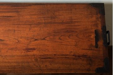 アンティーク家具　三方欅材!上質な和製アンティーク帳場箪笥