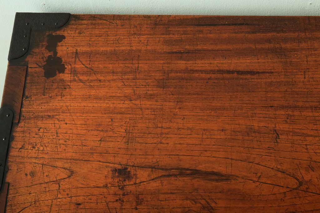 アンティーク家具　三方欅材!上質な和製アンティーク帳場箪笥