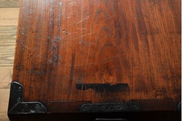 アンティーク家具　三方欅材!上質な和製アンティーク帳場箪笥