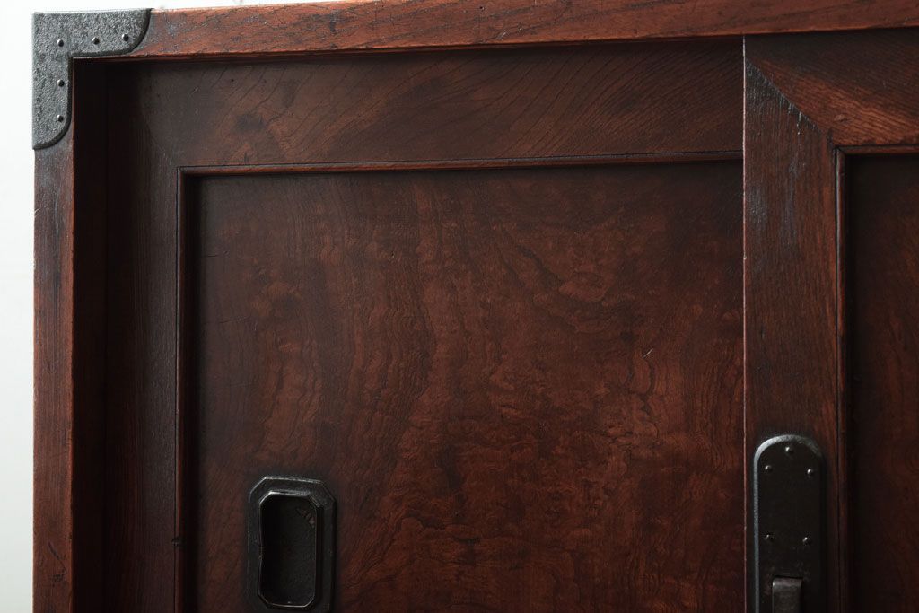 アンティーク家具　三方欅材!上質な和製アンティーク帳場箪笥