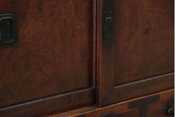 アンティーク家具　三方欅材!上質な和製アンティーク帳場箪笥