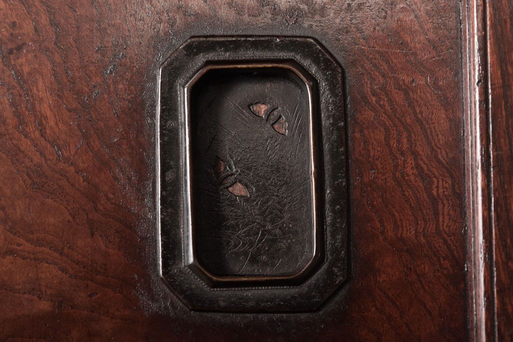 アンティーク家具　三方欅材!上質な和製アンティーク帳場箪笥