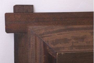 民芸品　遠近法応用額　古民家の風景　木彫り　在名