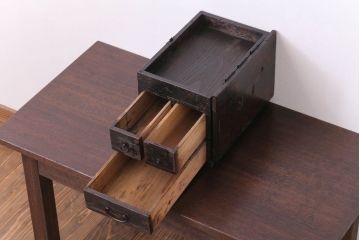 アンティーク雑貨　古民具・骨董　古い木製の味わい深い硯箱