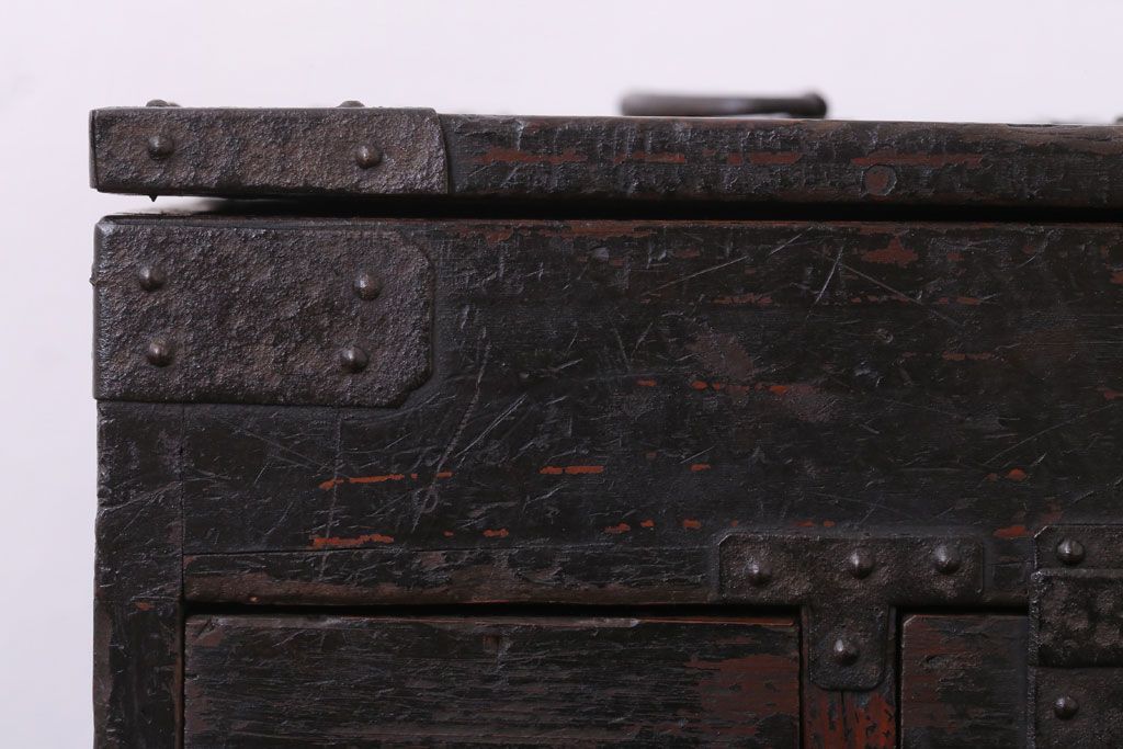 アンティーク雑貨　古民具・骨董　古い木製の味わい深い硯箱