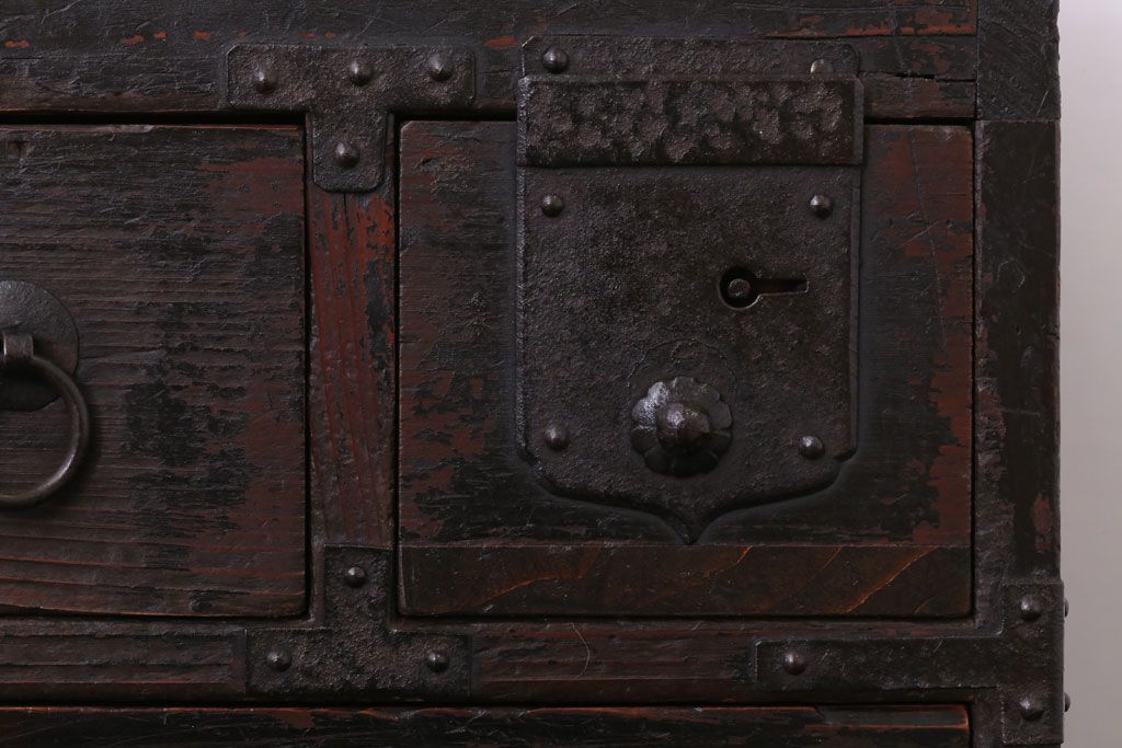 アンティーク雑貨　古民具・骨董　古い木製の味わい深い硯箱