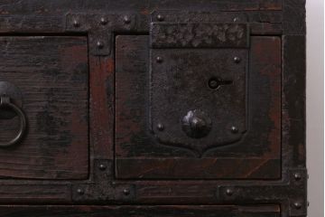 アンティーク雑貨　古民具・骨董　古い木製の味わい深い硯箱