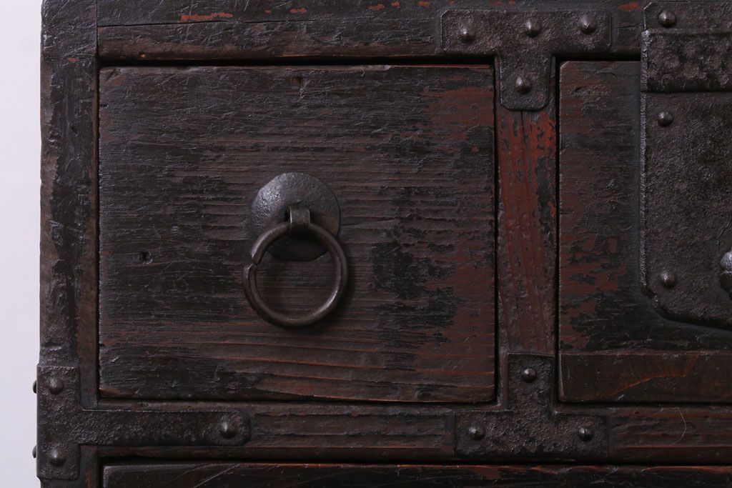 アンティーク雑貨　古民具・骨董　古い木製の味わい深い硯箱