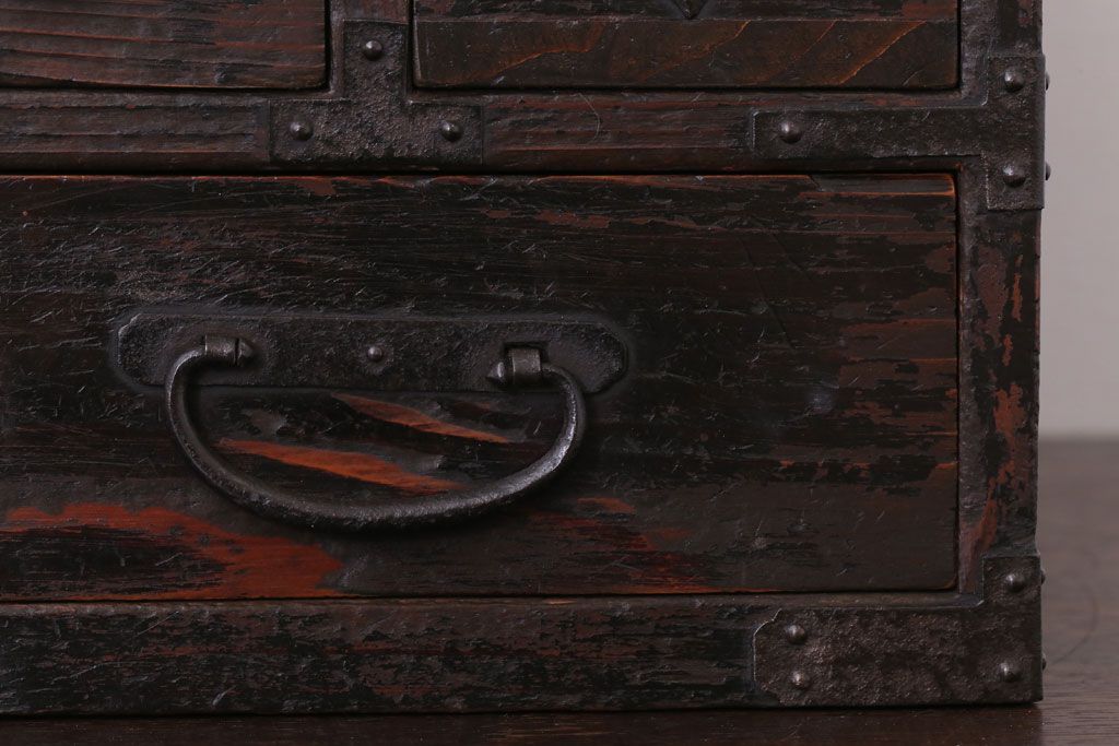 アンティーク雑貨　古民具・骨董　古い木製の味わい深い硯箱