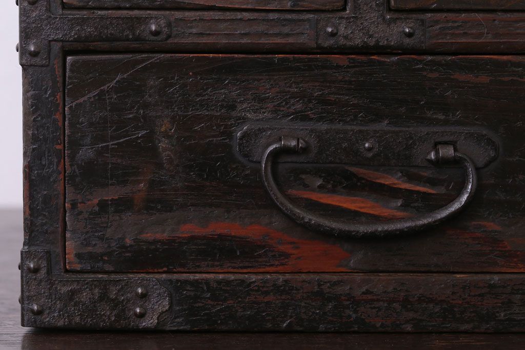 アンティーク雑貨　古民具・骨董　古い木製の味わい深い硯箱