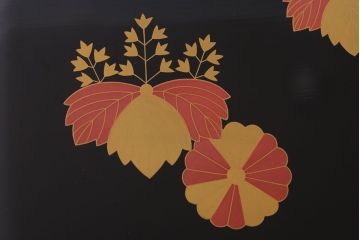 天平堂　漆器　木製　蒔絵　四段重箱　共箱