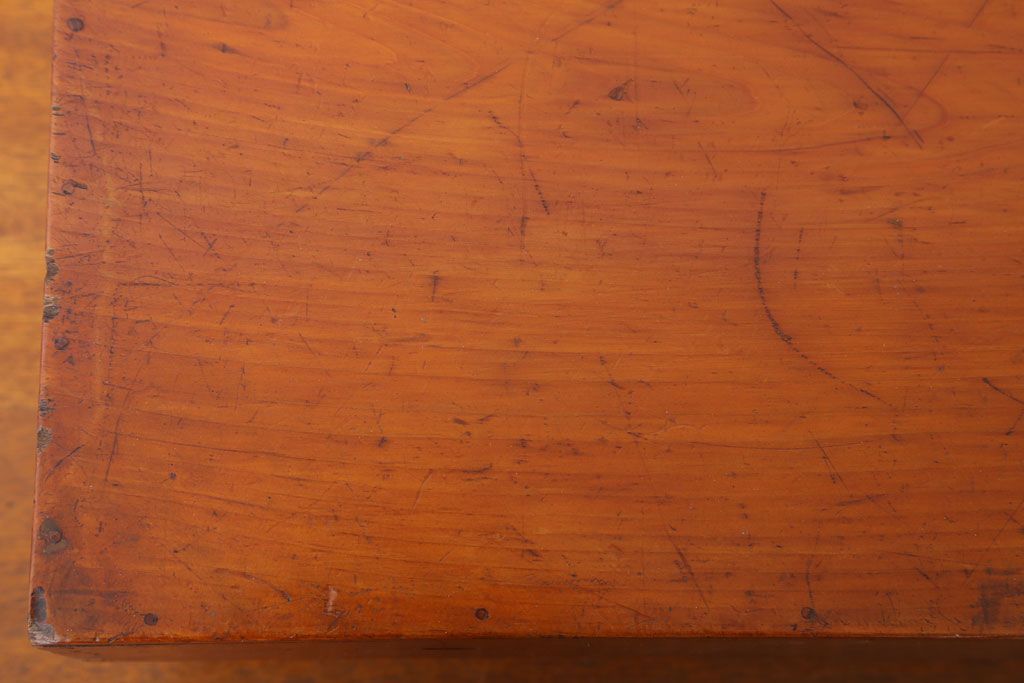 アンティーク雑貨　古い檜材のアンティーク小箱(木箱・小物収納箱)