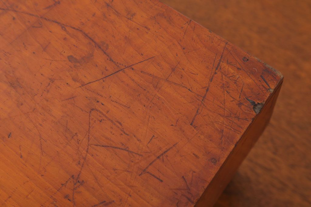 アンティーク雑貨　古い檜材のアンティーク小箱(木箱・小物収納箱)