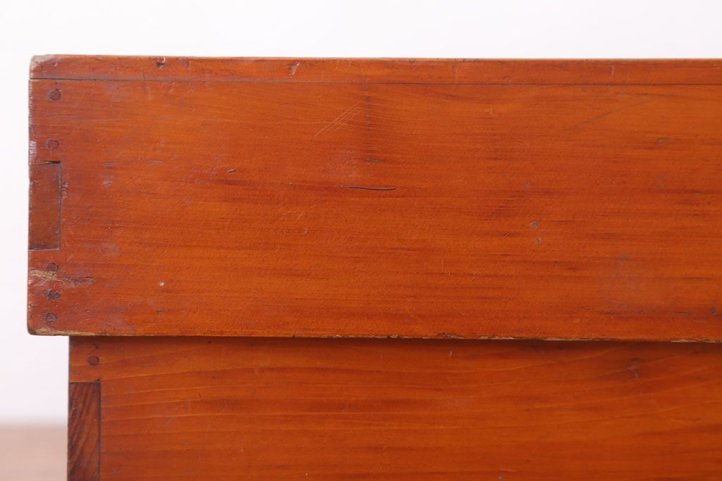 アンティーク雑貨　古い檜材のアンティーク小箱(木箱・小物収納箱)