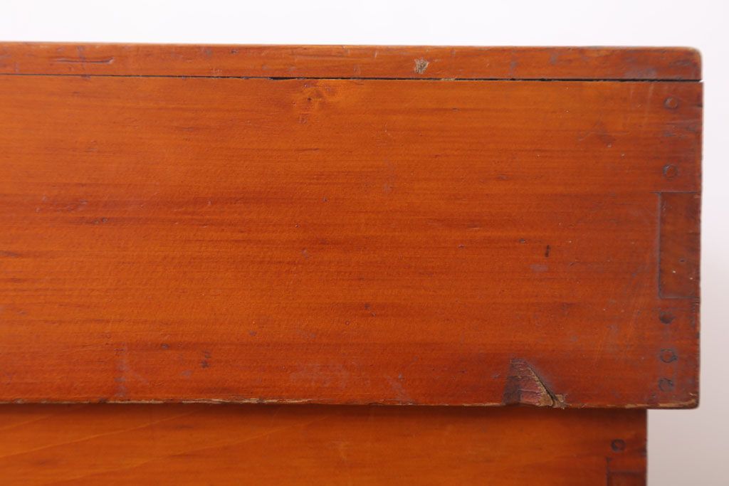 アンティーク雑貨　古い檜材のアンティーク小箱(木箱・小物収納箱)