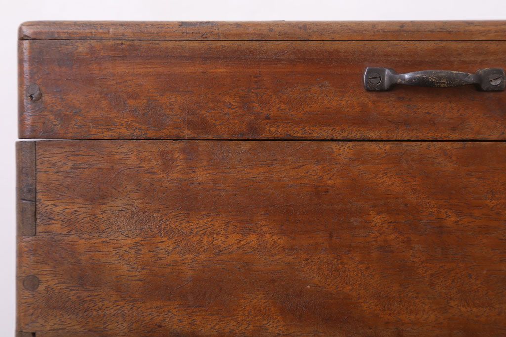 アンティーク雑貨　古い木製のアンティーク小箱(木箱・小物収納箱)