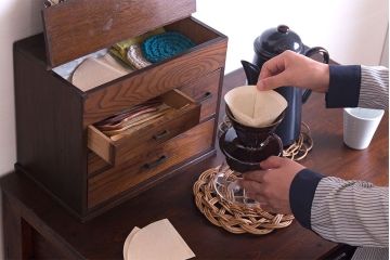 アンティーク雑貨　天蓋・前板栗材!和製アンティーク裁縫箱(小物収納箱)