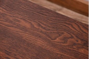 ダイヤガラス!ナラ材天板のリメイク品　アンティークのカウンターテーブル(収納棚・戸棚)