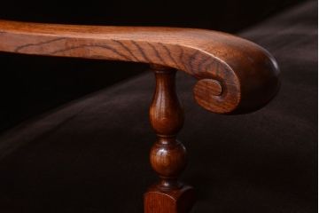 アンティーク家具　ナラ材製!2.5人掛けアンティークアームソファ