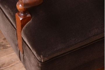 アンティーク家具　ナラ材製!2.5人掛けアンティークアームソファ